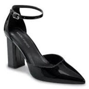 NWT Marc Fisher Demeter Pump Black Patent, Ankle-Strap